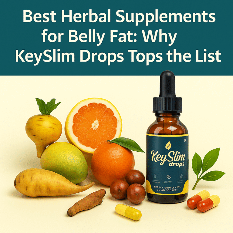 Best Herbal Supplements for Belly Fat with natural hers and fruits